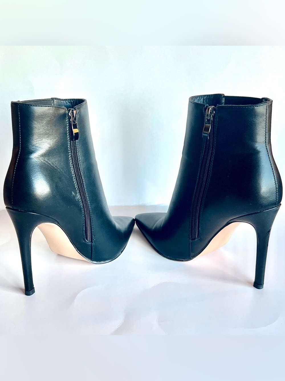 Black Pointed Toe Stiletto Ankle Boots